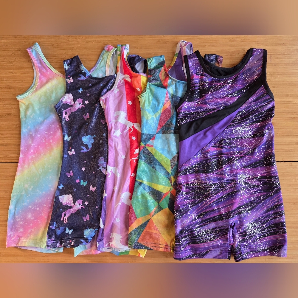 Lot Of 5 Girls Gymnastics Leotards 6